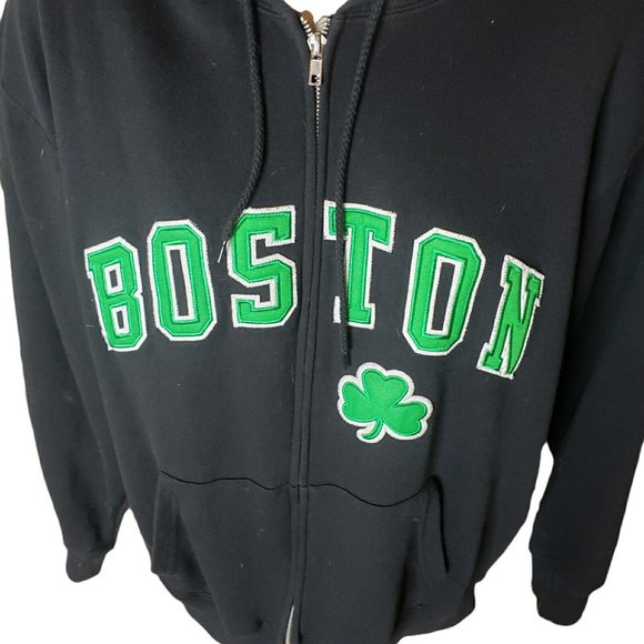 Vintage 90s Boston Massachusetts Embroidered Sweatshirt Bay State Apparel L - Picture 3 of 6